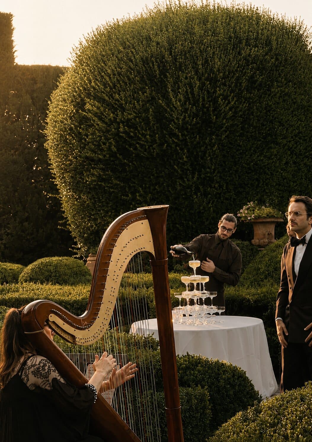 A curated table setting catching the last of the evening light.